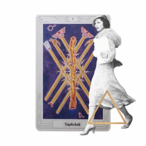 Thoth Tarot | Die Sieben der Stäbe - Tapferkeit